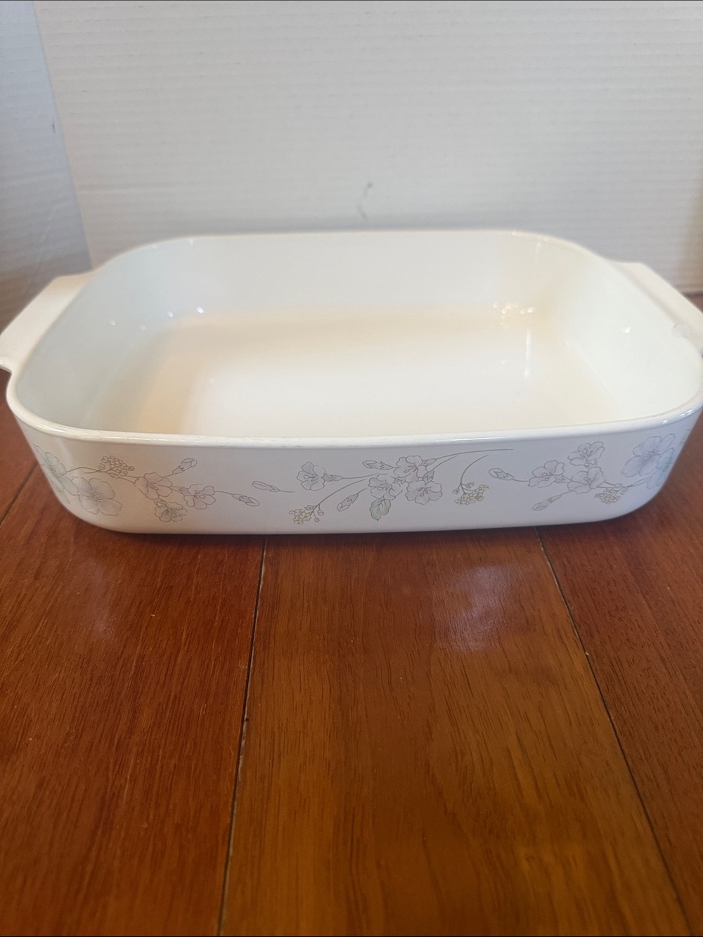 VTG Corning Ware baking dish lasagna pan Pastel Bouquet pattern 12x10”